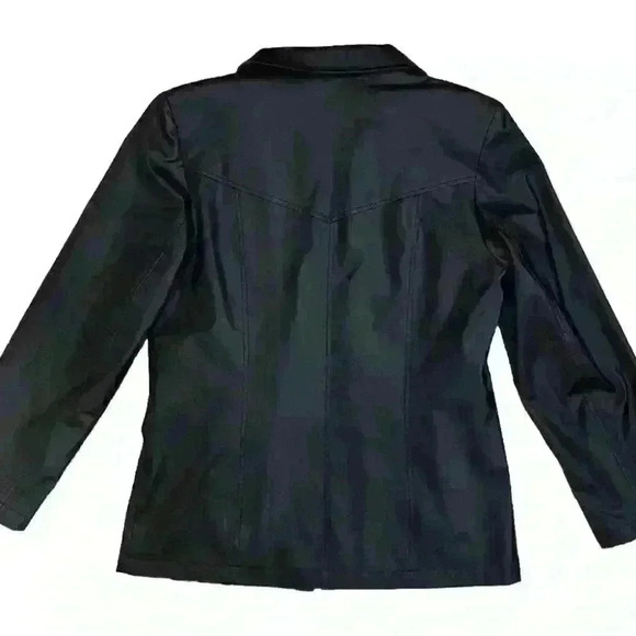 GIACCA A GALLERY COMPANY BLACK JACKET Womens Size M Pockets Zip Coat Fitted Fall - Picture 2 of 7